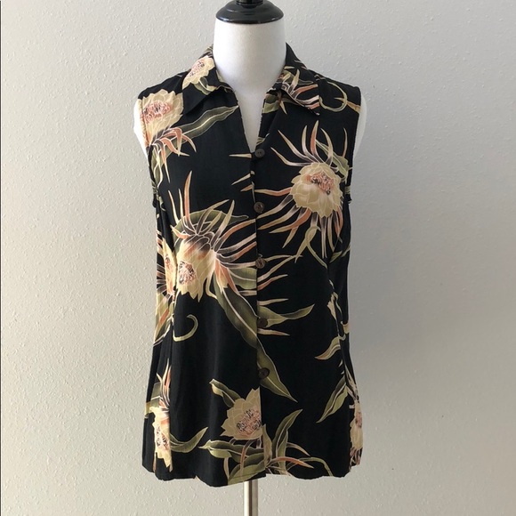 hilo hattie collared button down top - Picture 1 of 6